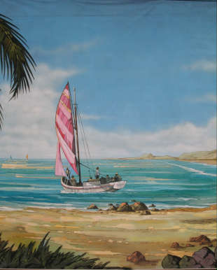 Caribisch tafereel Zeilboot (4) nr. 5023 