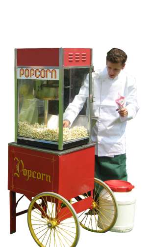 Popcornmachine met wagentje
